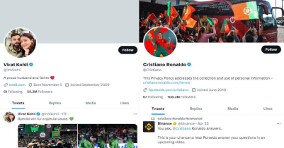 Twitter returned the `blue tick` of Ronaldo-Kohli