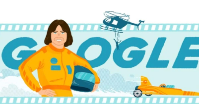 Google Doodle highlighting Kitty O`Neill on her birthday