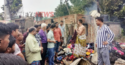 কমলগঞ্জে আগুন লেগে ৩টি বাসা ও ৭টি দোকান পুড়ে ছাই