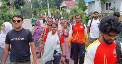 মৌলভীবাজারে পদযাত্রায় অংশ নিলেন এভারেস্ট বিজয়ী নিশাত মজুমদার