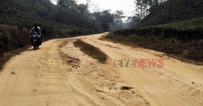 কমলগঞ্জের ক্যামেলিয়া-ডবলছড়া কাঁচা সড়কে খানাখন্দ; জনদুর্ভোগ