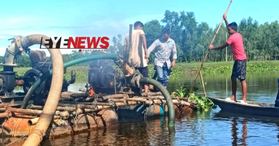 সংবাদ প্রকাশের পর অবৈধ বালু উত্তোলনে বন্ধে প্রশাসনের অভিযান 