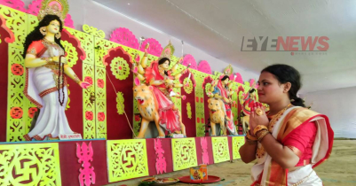 শ্রীমঙ্গলে দুর্গার শৈলপুত্রী রূপের পূজা দিয়ে শুরু আগাম দুর্গাপূজা