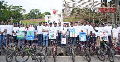 জ্বালানিমুক্ত জলবায়ু ন্যায্যতার দাবীতে সিলেটে সাইকেল র‍্যালী