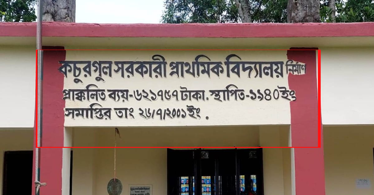 কচুরগুল সরকারী প্রাথমিক বিদ্যালয়। ছবি- আই নিউজ