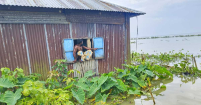 জুড়ীতে বন্যার পানি কমলেও, কমেনি বন্যার্তদের দুর্ভোগ 