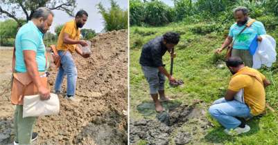 আলোচিত সেই স্বর্ণের ইটভাটায় ভূতত্ত্ব টিমের সরেজমিনে অনুসন্ধান