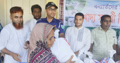 জুড়ীতে ৩শ বন্যার্ত পরিবারের মাঝে গ্রাউকের খাদ্য সামগ্রী বিতরণ 