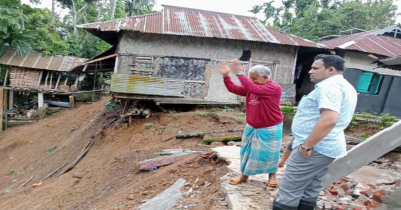 ভারী বৃষ্টিতে কমলগঞ্জের পুঞ্জিতে টিলা ধ্বস, আতঙ্কে খাসিয়ারা 