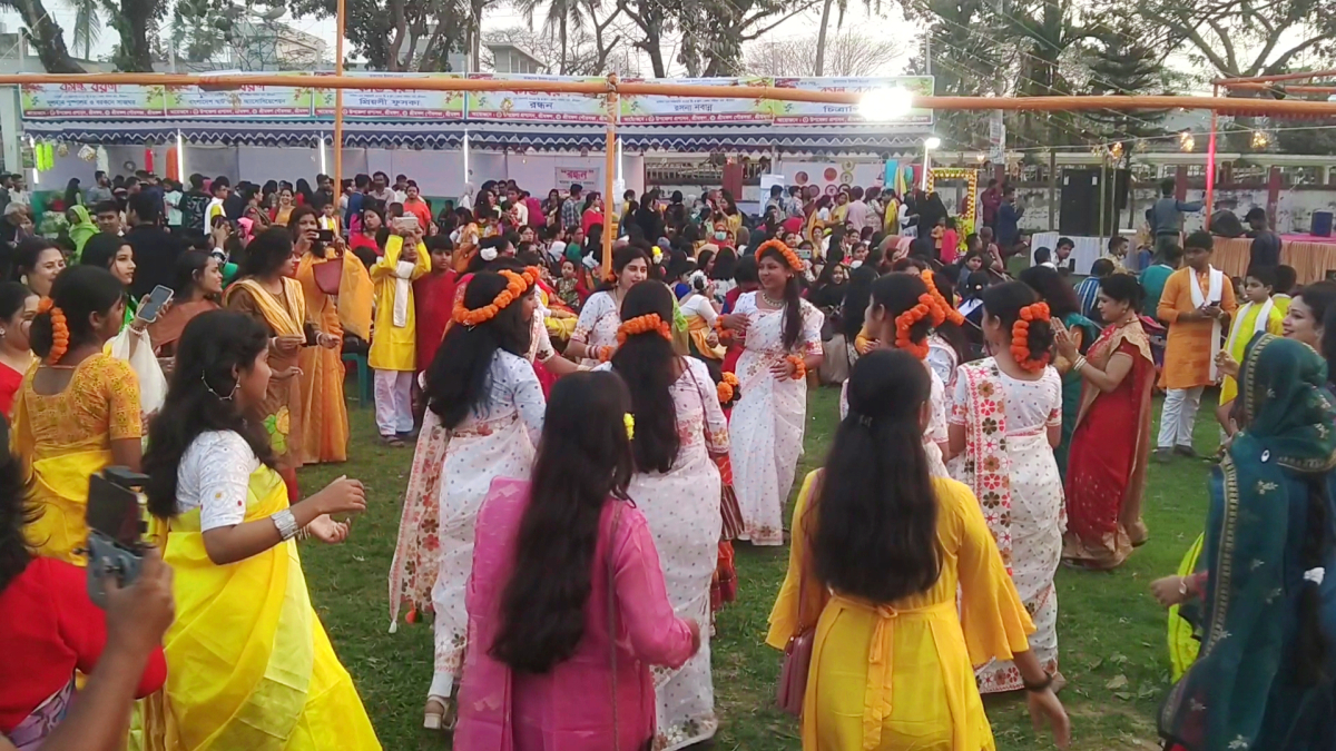 The festival grounds were vibrant with the presence of young men and women.